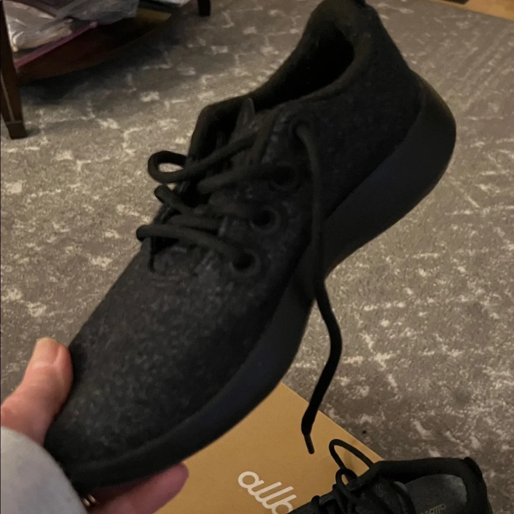 allbirds Black Wool Runner Mizzles Lace-Up Sneakers - Picture 3 of 6